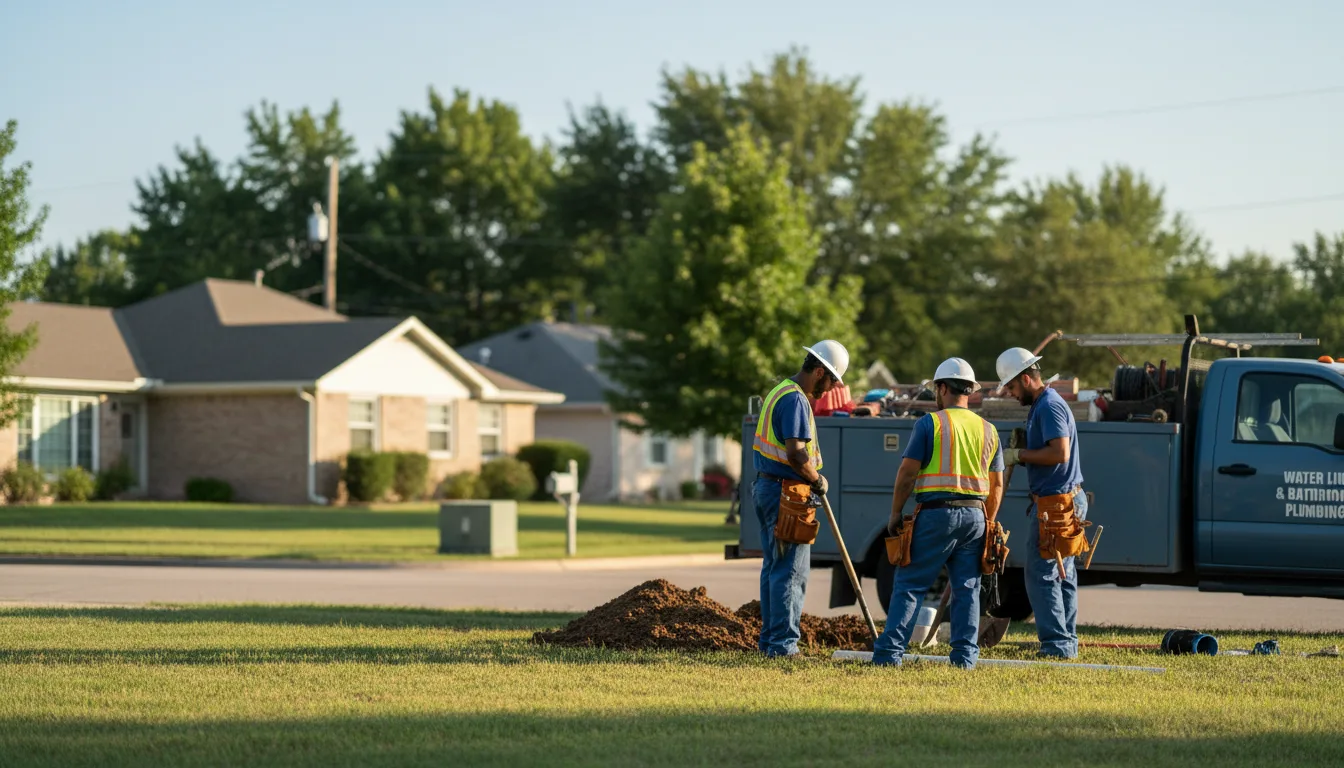Residential water line and bathroom plumbing service in Archie, MO